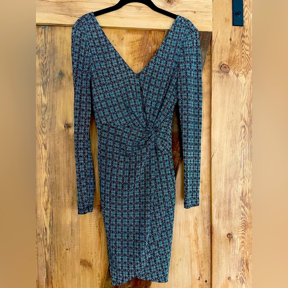 Guess Woman Dress Green Gold Black Casual
